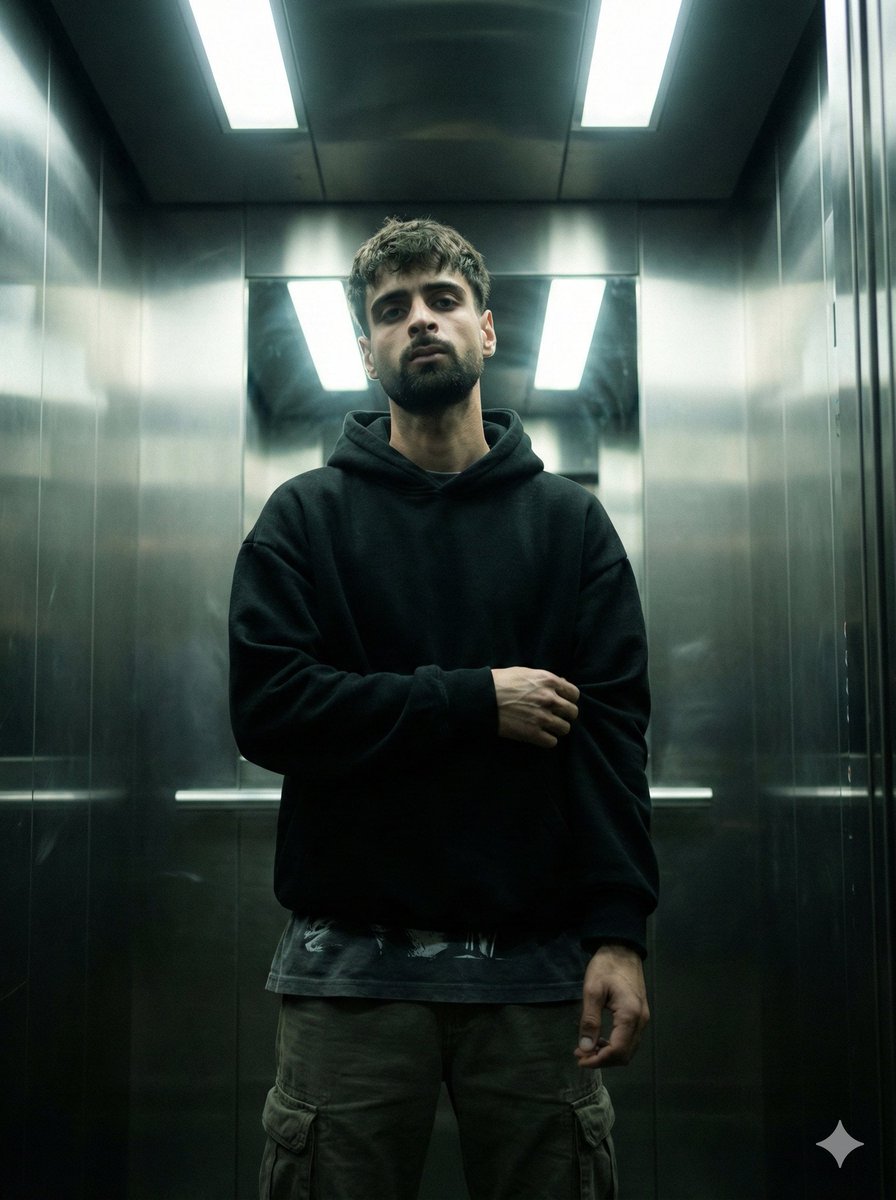 Cinematic Urban Realism in an Elevator — Nano Banana Pro AI Generated Image