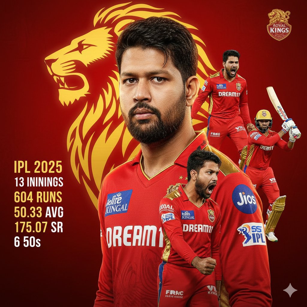 Cricketer Composite Portrait and Stats Graphic — Nano Banana Pro AI Generated Image