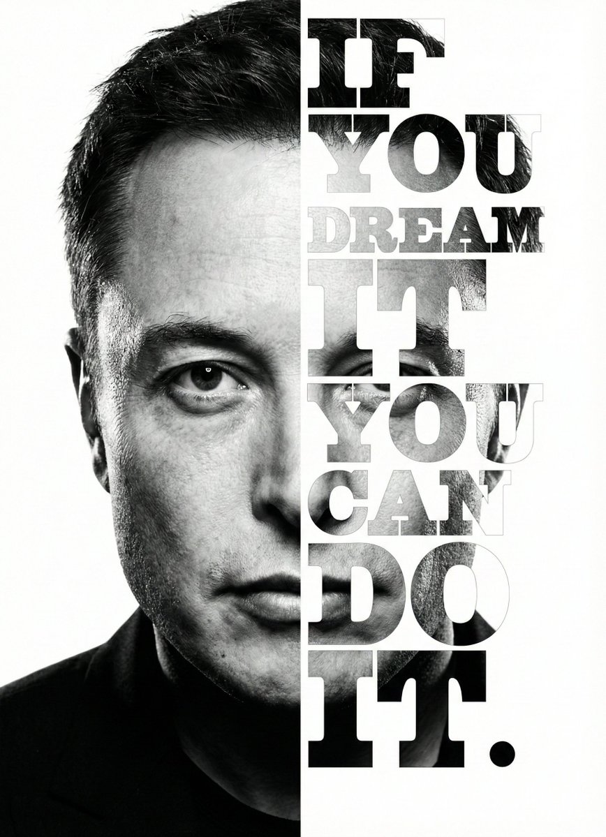 Elon Musk Typographic Split Portrait — Nano Banana Pro AI Generated Image
