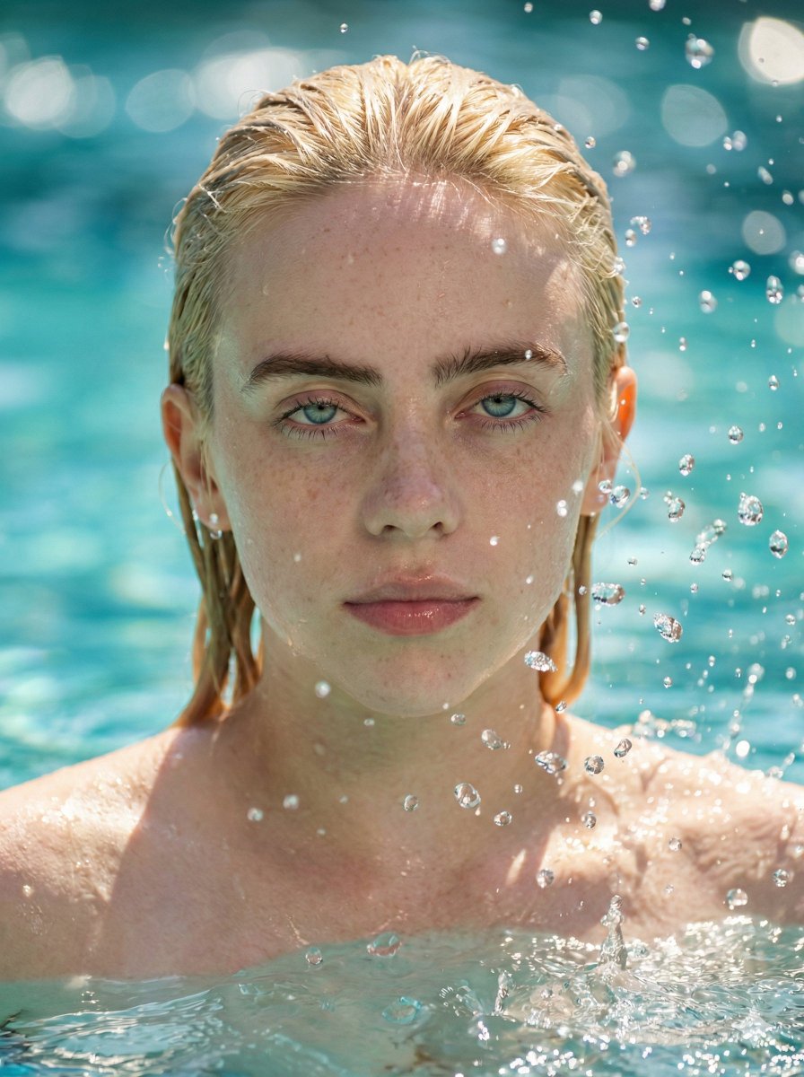 High-Speed Water Splash Portrait — Nano Banana Pro AI Generated Image