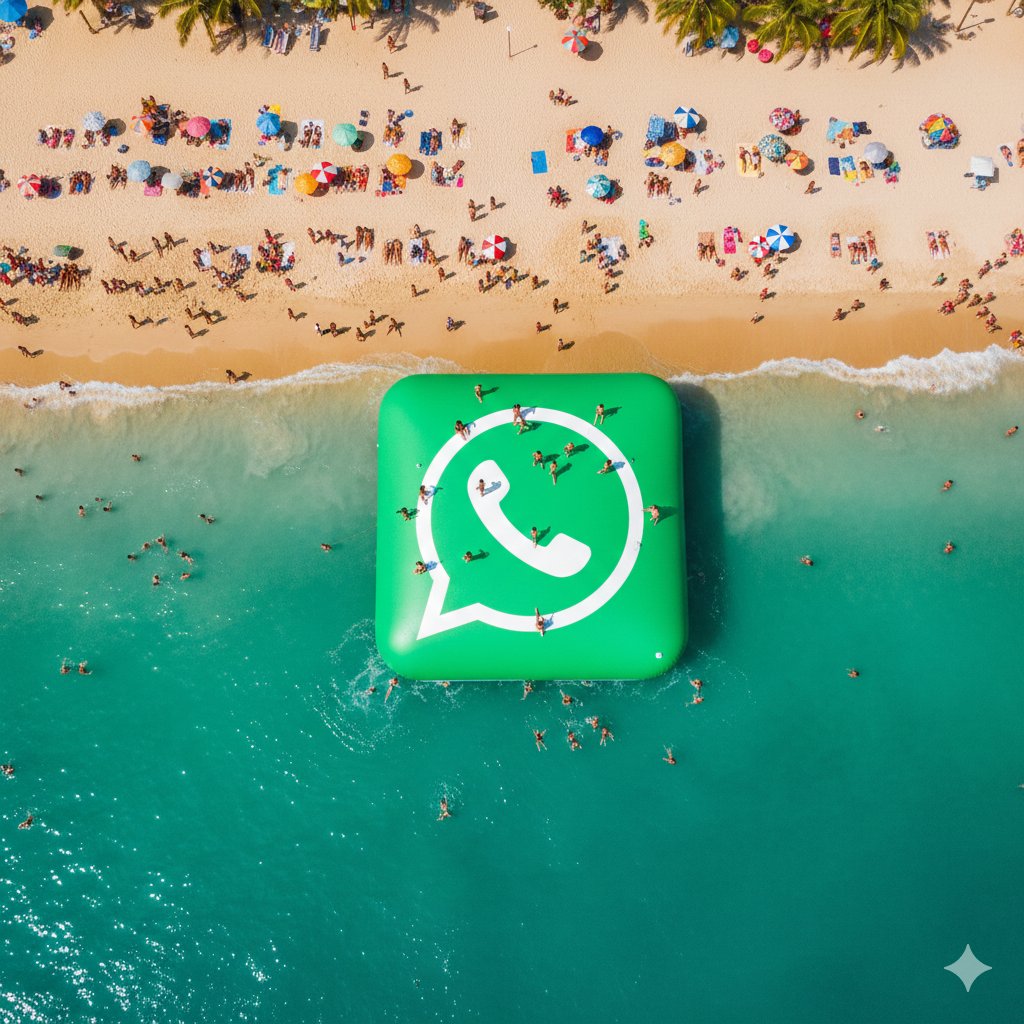 Giant Inflatable WhatsApp Logo in the Ocean — Nano Banana Pro AI Generated Image
