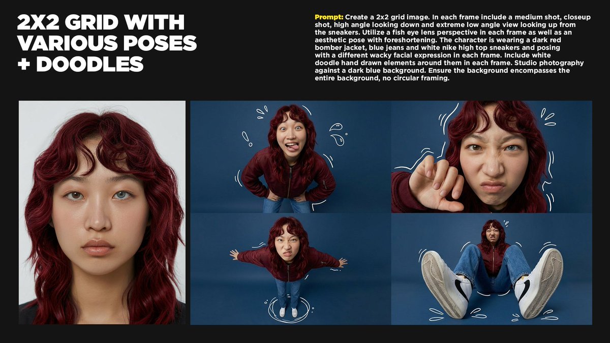 2x2 Grid Storytelling with Extreme Angles and Doodle Elements — Nano Banana Pro AI Generated Image