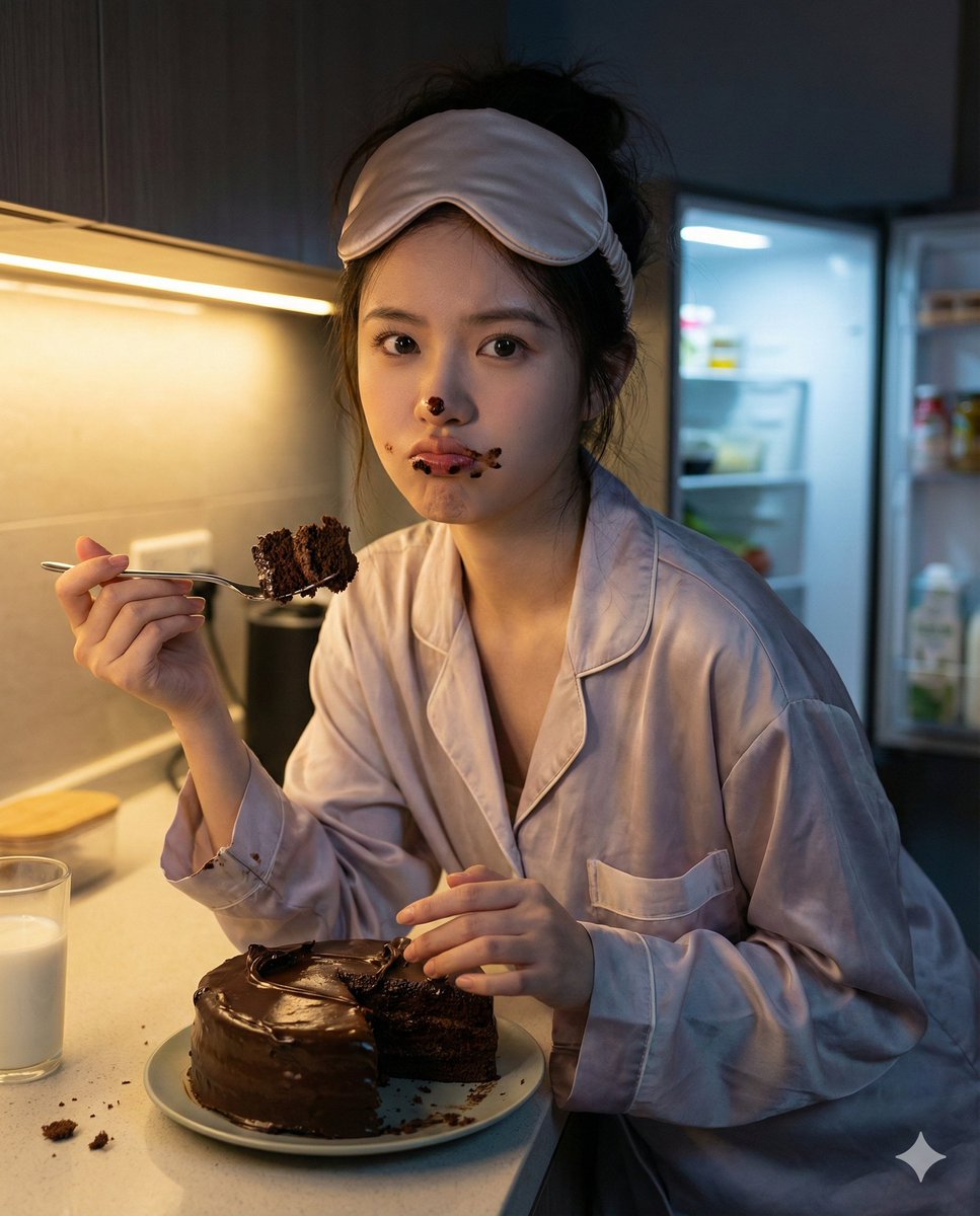 Nano Banana Pro Hyper-Realistic Midnight Snack Portrait Prompt — Nano Banana Pro AI Generated Image