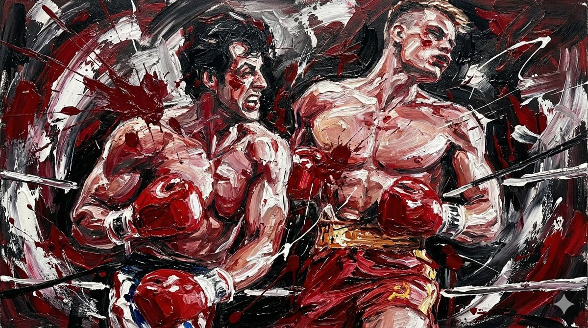 Abstract Expressionist Boxing Match — Nano Banana Pro AI Generated Image