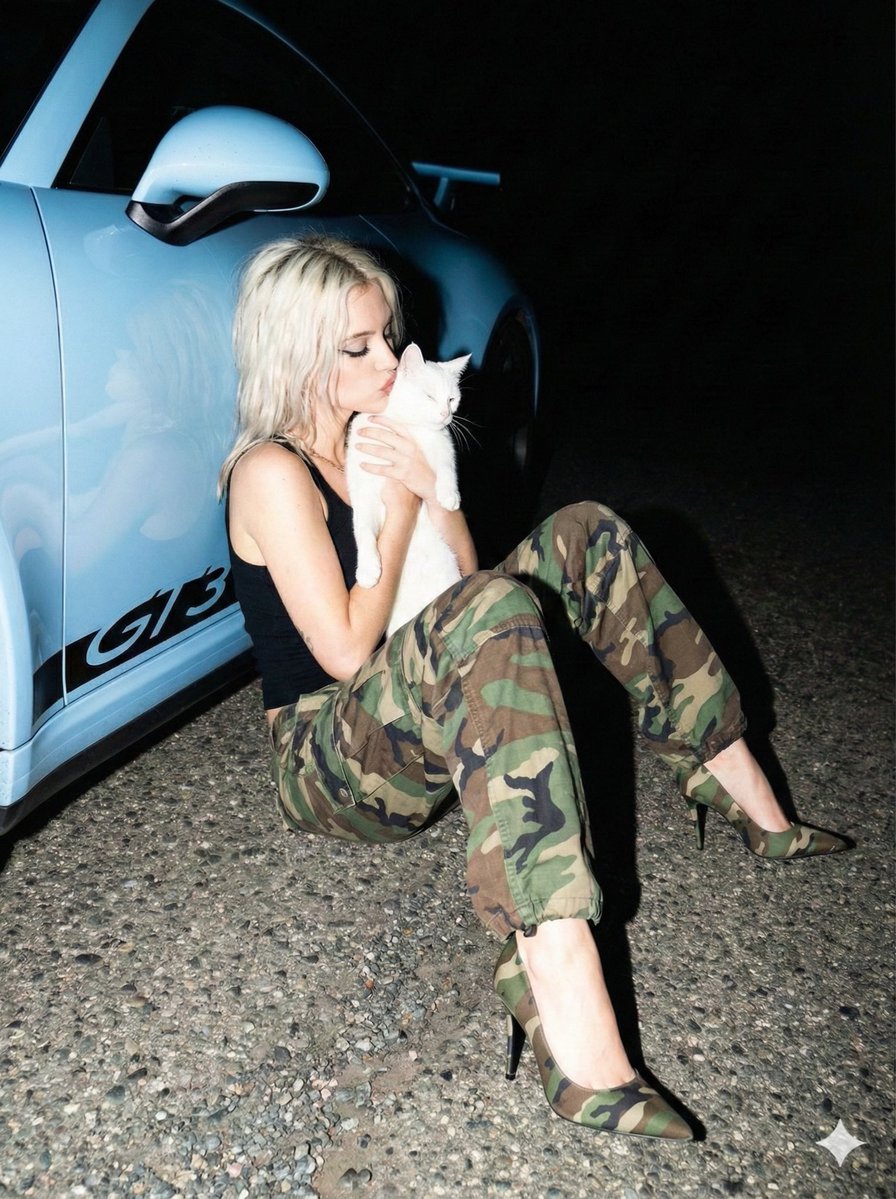 Hard Flash Photography Street Style — Nano Banana Pro AI Generated Image