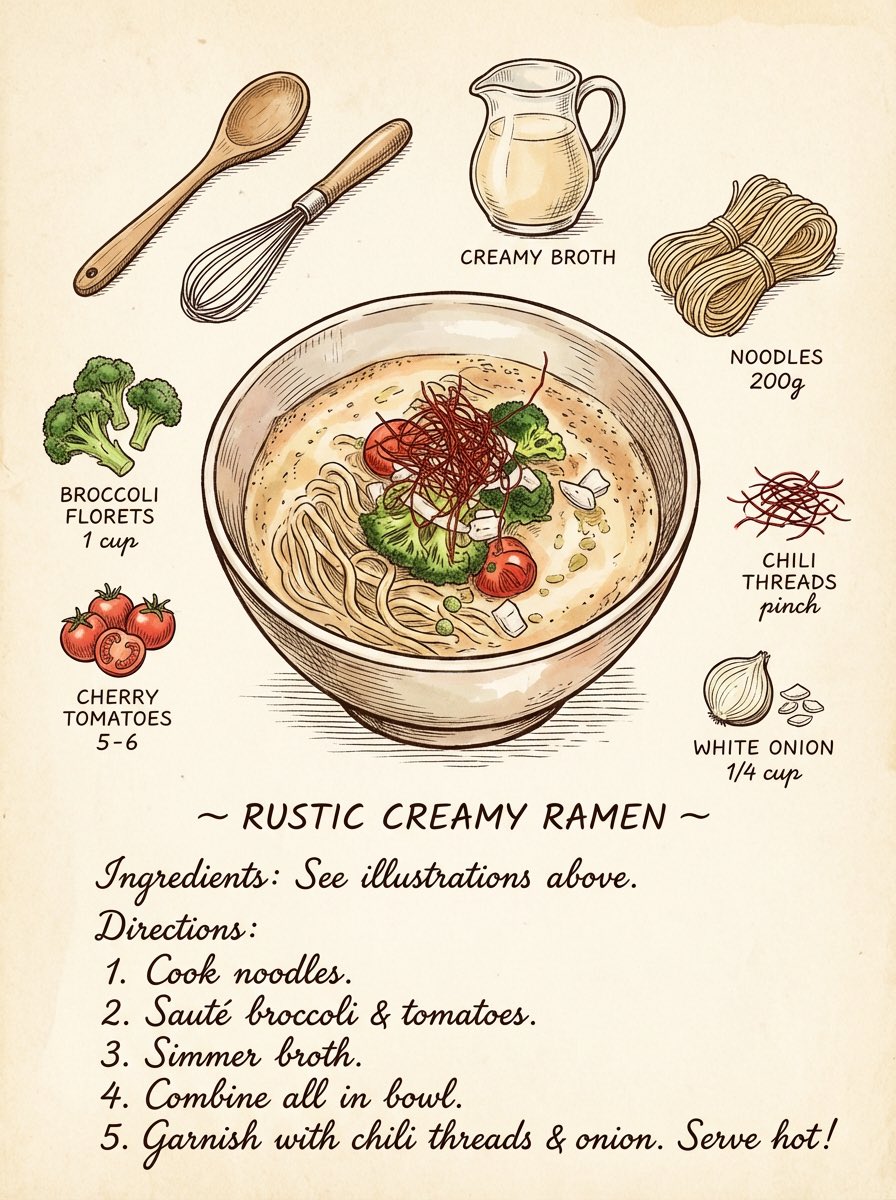 Vintage cookbook-style recipe illustration — Nano Banana Pro AI Generated Image