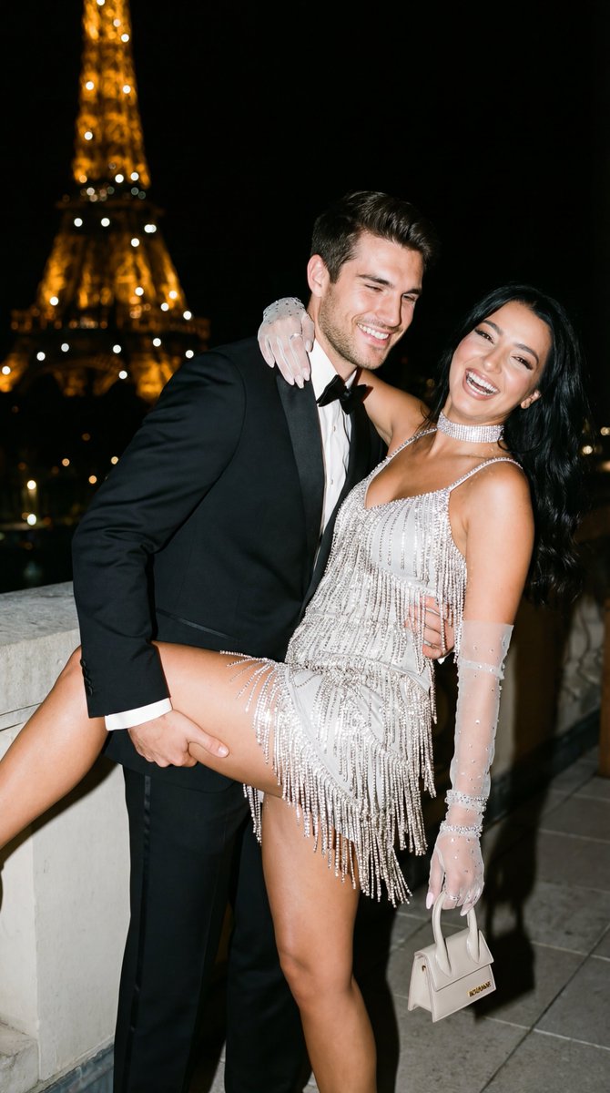 Cinematic Flash Editorial Couple Portrait in Paris — Nano Banana Pro AI Generated Image