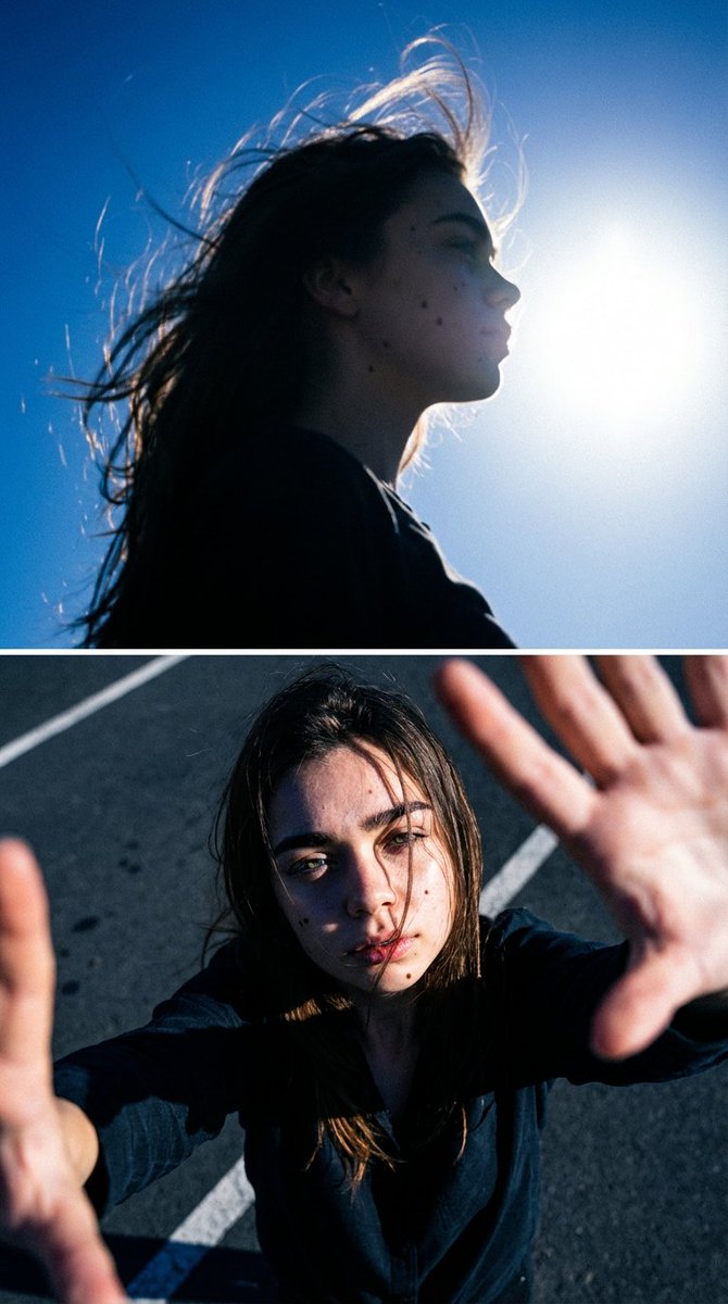 Cinematic Diptych with Identity Lock and Blue Tones — Nano Banana Pro AI Generated Image