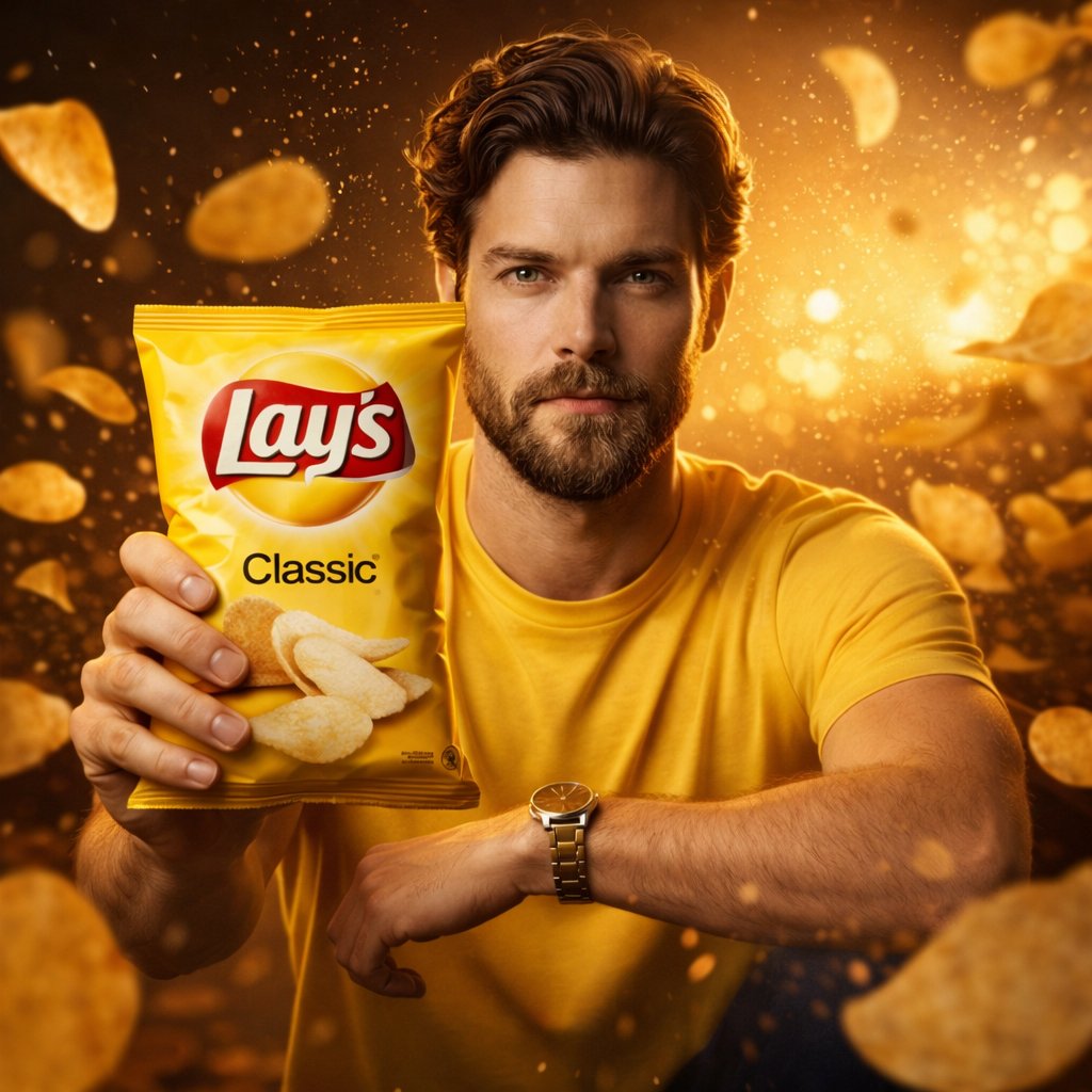 Ultra-Realistic Advertising Shot for Lay's Chips — Nano Banana Pro AI Generated Image