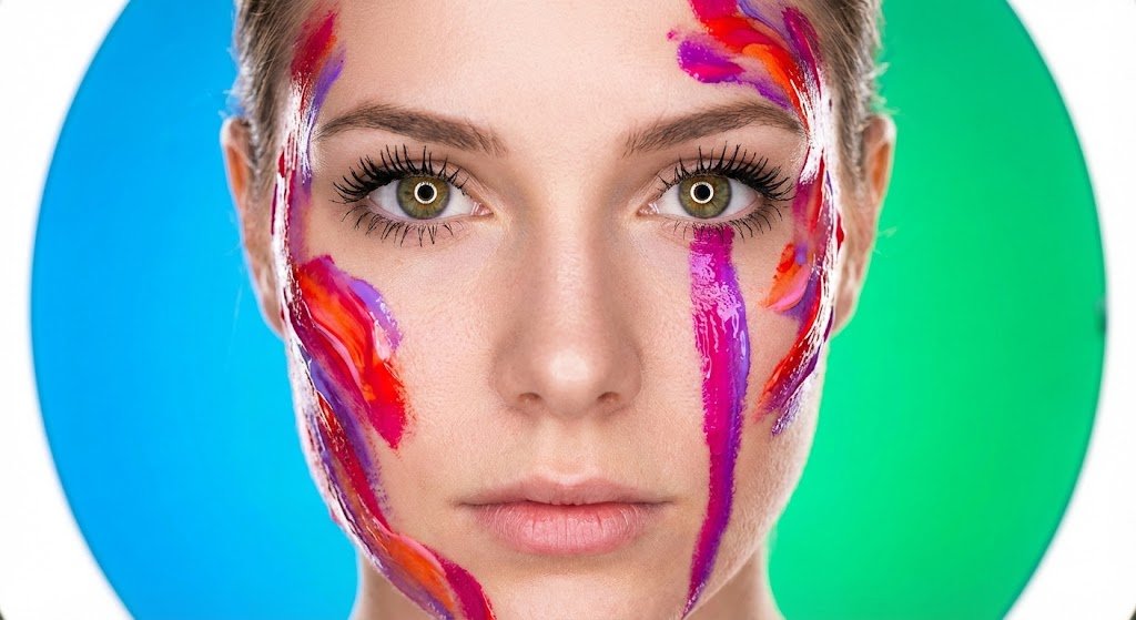 Impasto Body Paint Studio Portrait with Extreme Bokeh — Nano Banana Pro AI Generated Image