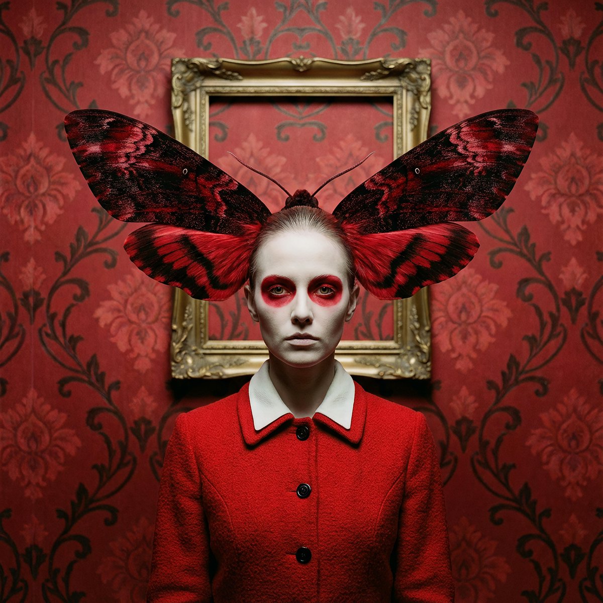 Surreal Moth-Winged Female Portrait — Nano Banana Pro AI Generated Image