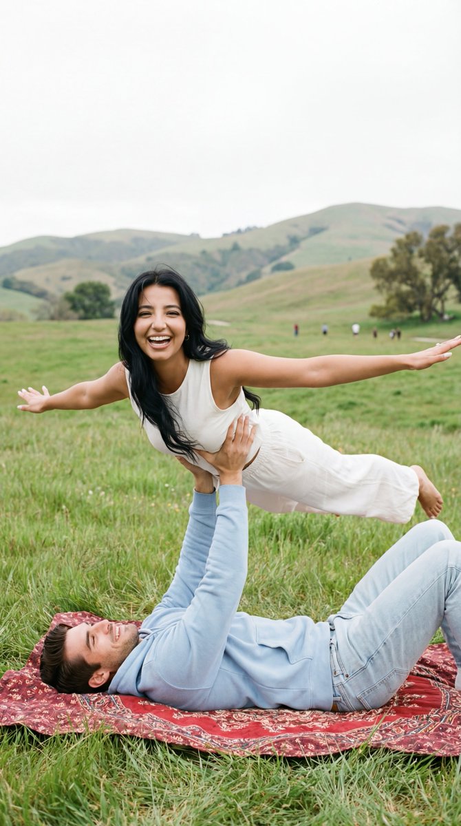 Photorealistic Acro-Yoga Couple Portrait with Identity Lock — Nano Banana Pro AI Generated Image