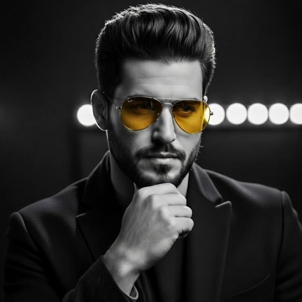 High-Contrast Cinematic Portrait of a Stylish Man — Nano Banana Pro AI Generated Image