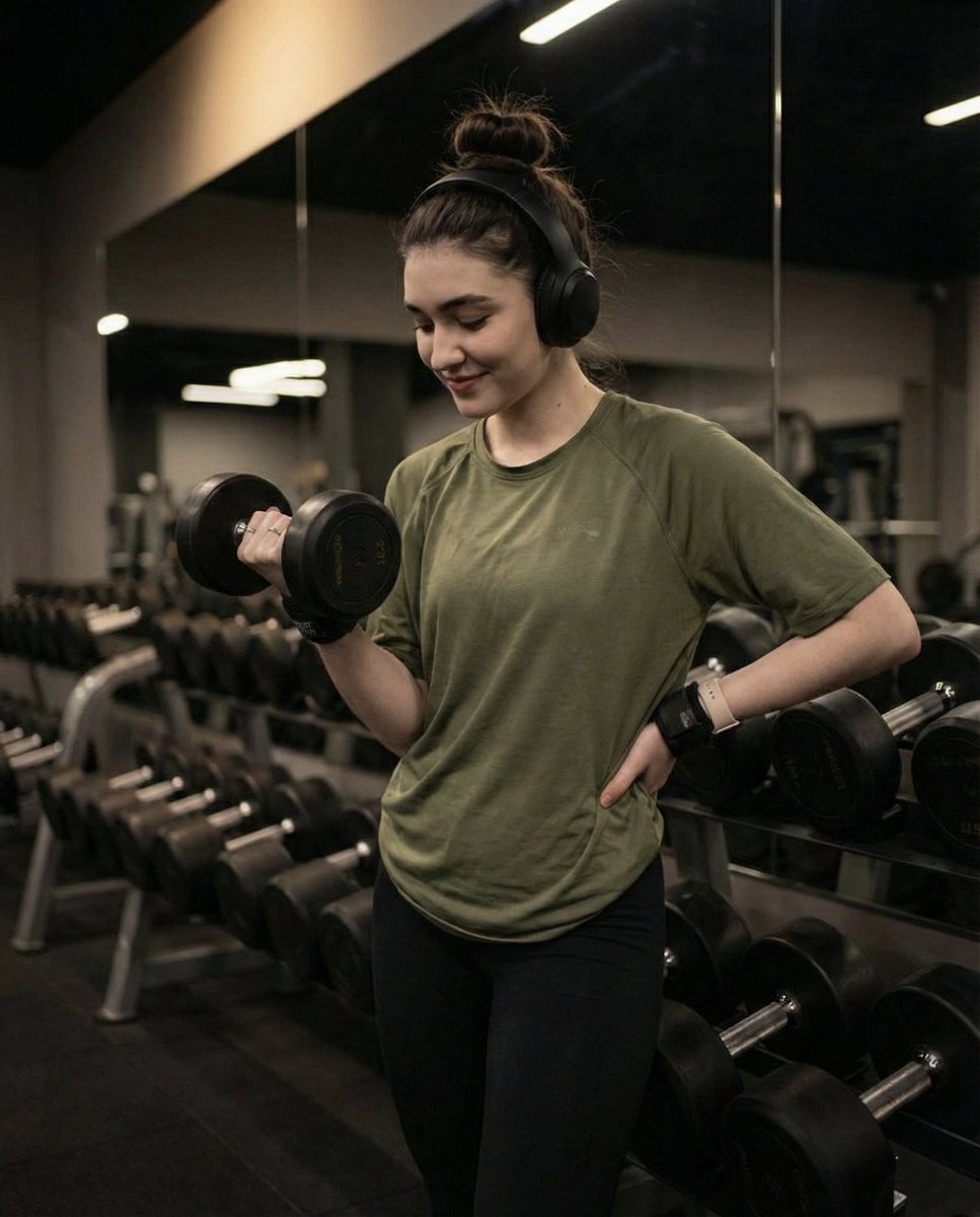 Moody Fitness Influencer Gym Portrait — Nano Banana Pro AI Generated Image