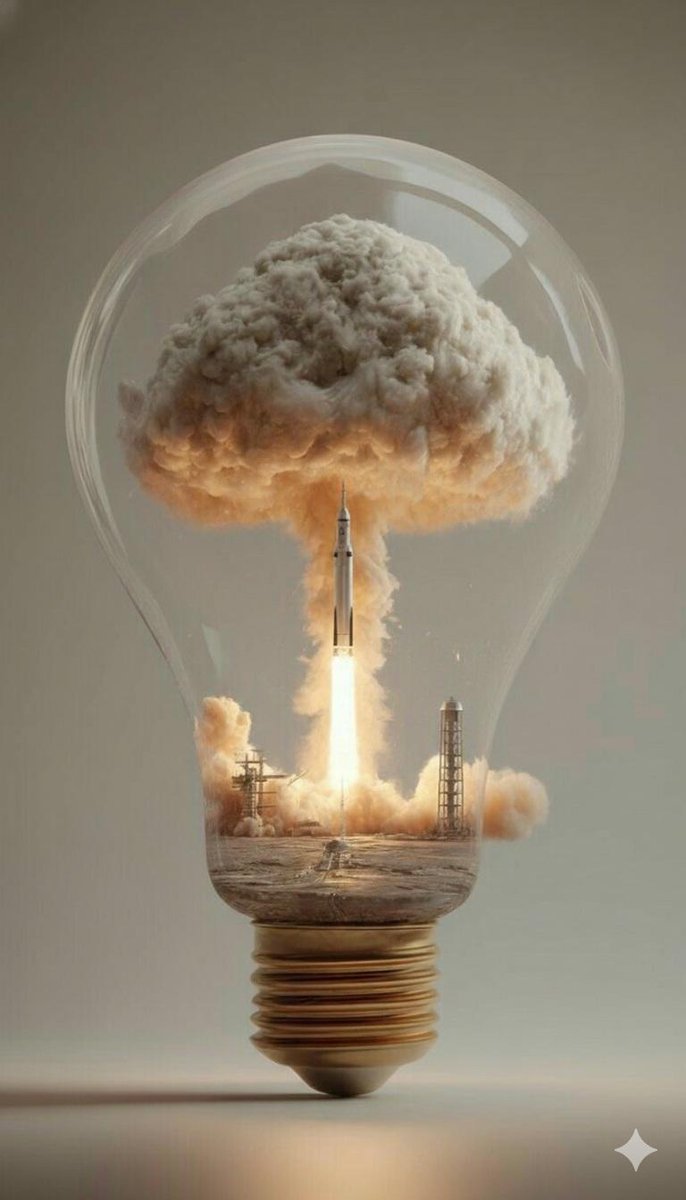 Surreal Rocket Launch in a Lightbulb — Nano Banana Pro AI Generated Image