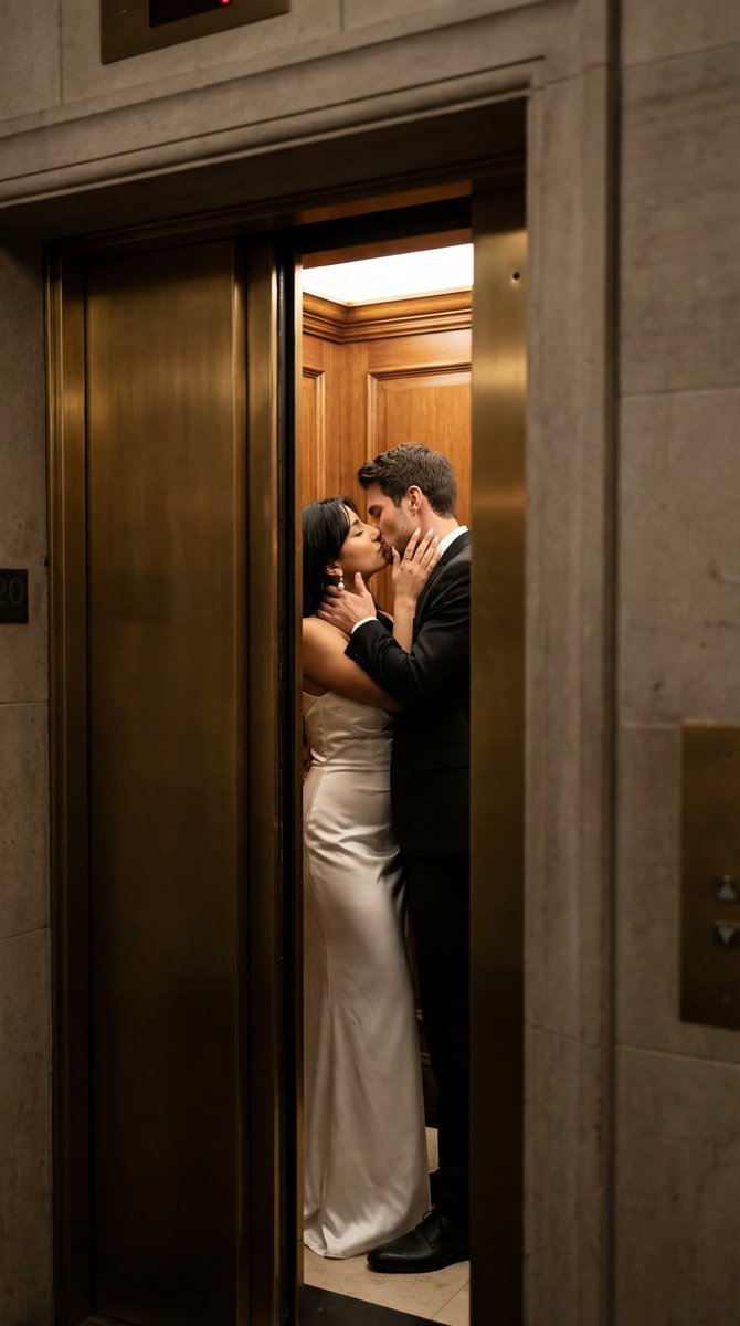 Cinematic Photoreal Elevator Kiss Scene — Nano Banana Pro AI Generated Image