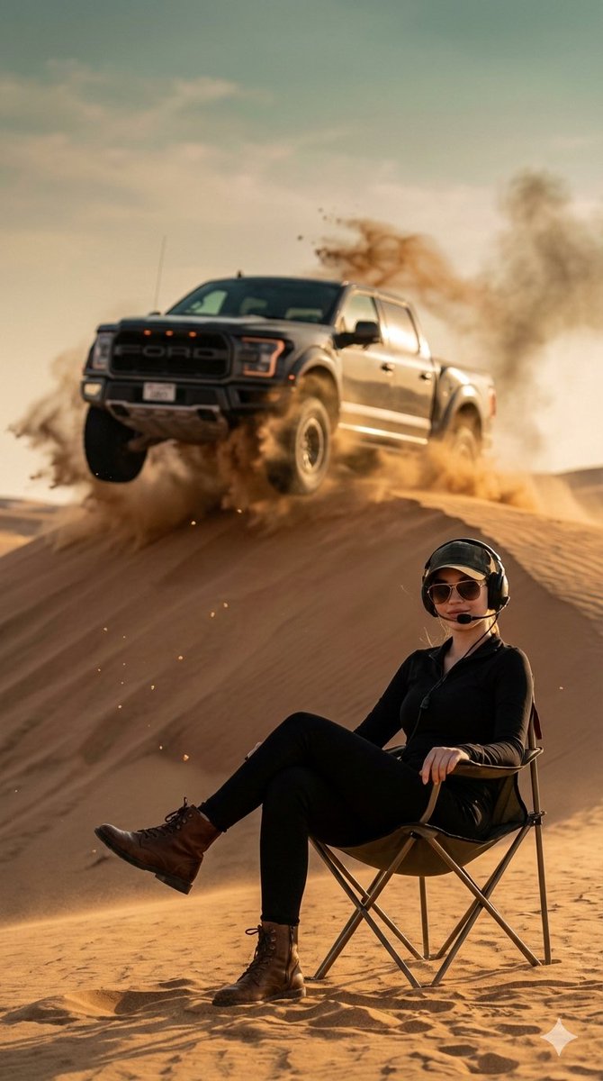 Desert Action Photography Prompt with Identity Lock — Nano Banana Pro AI Generated Image