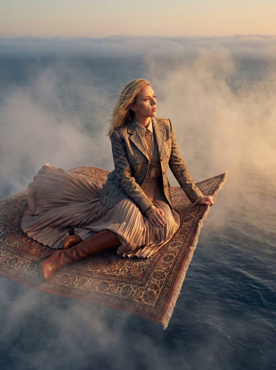High-Fashion Editorial on a Flying Magic Carpet — Nano Banana Pro AI Generated Image