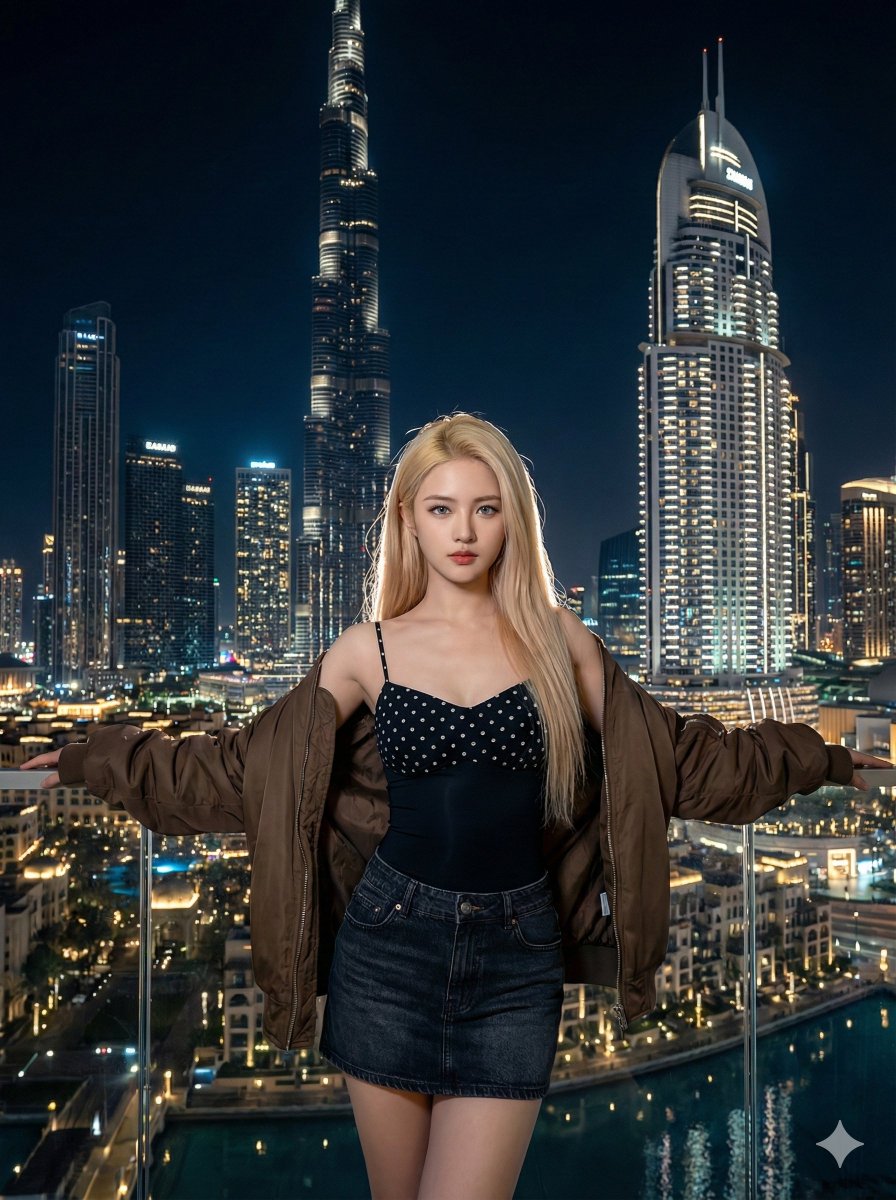Cinematic Fashion Portrait in Dubai Prompt — Nano Banana Pro AI Generated Image