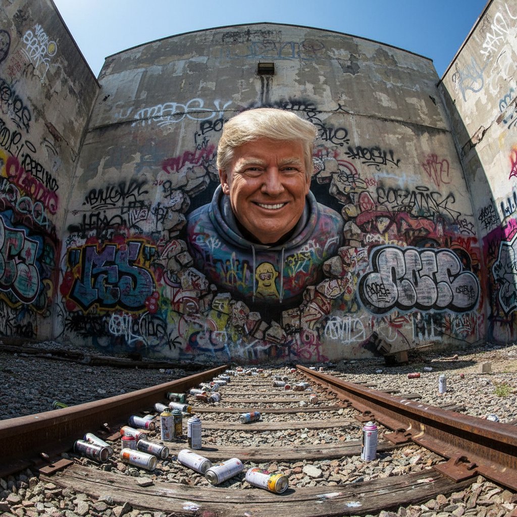 3D Breakout Graffiti Mural Portrait — Nano Banana Pro AI Generated Image