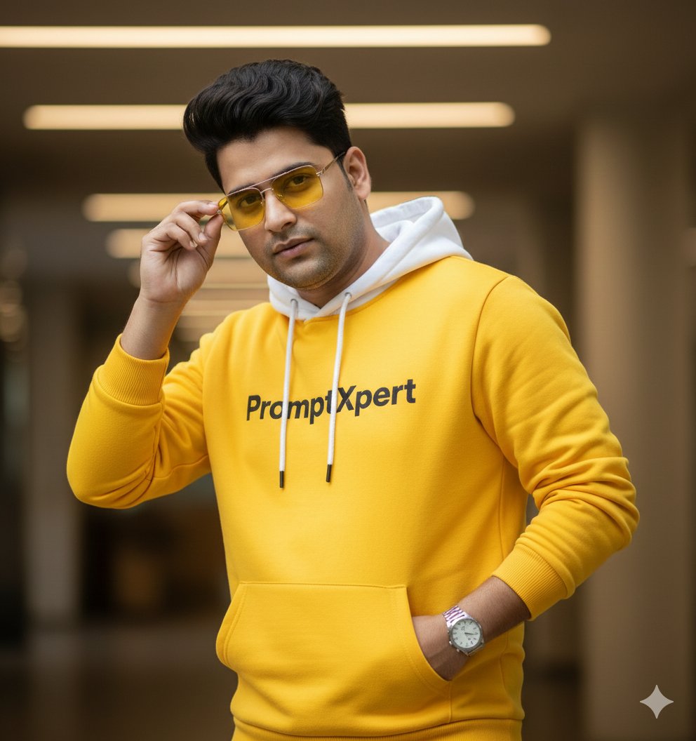 16K Cinematic Portrait with Identity Lock and Yellow Hoodie — Nano Banana Pro AI Generated Image