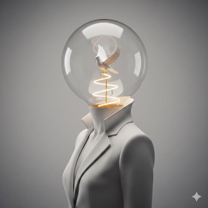 Surreal Conceptual Art Prompt: Light Bulb Mannequin — Nano Banana Pro AI Generated Image
