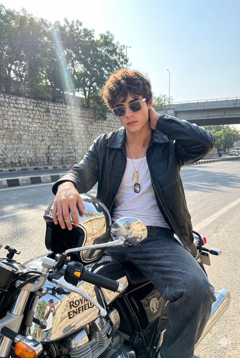 Candid Motorcycle Portrait with Face Swap Prompt — Nano Banana Pro AI Generated Image