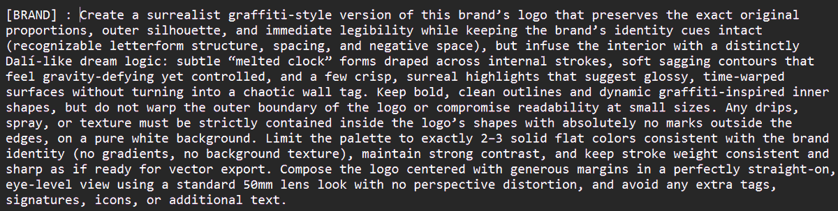 Surreal Melting Logo Generation Template — Nano Banana Pro AI Generated Image