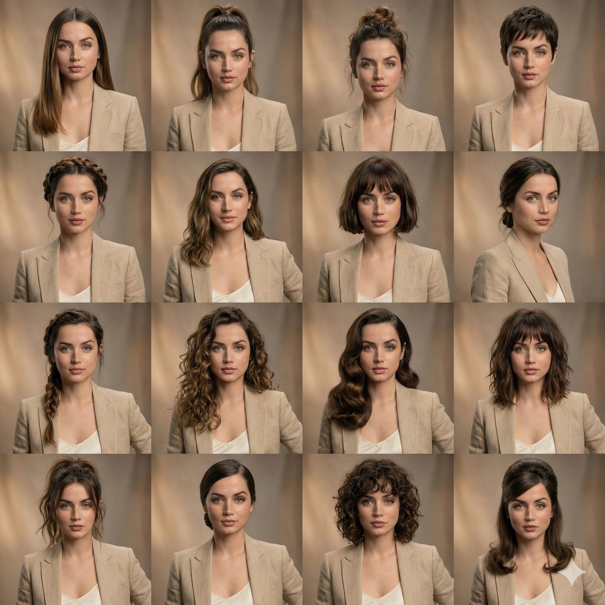 Editorial Beauty Collage for Hair Style Variations — Nano Banana Pro AI Generated Image