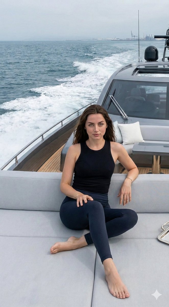 Ana de Armas on a Luxury Yacht — Nano Banana Pro AI Generated Image