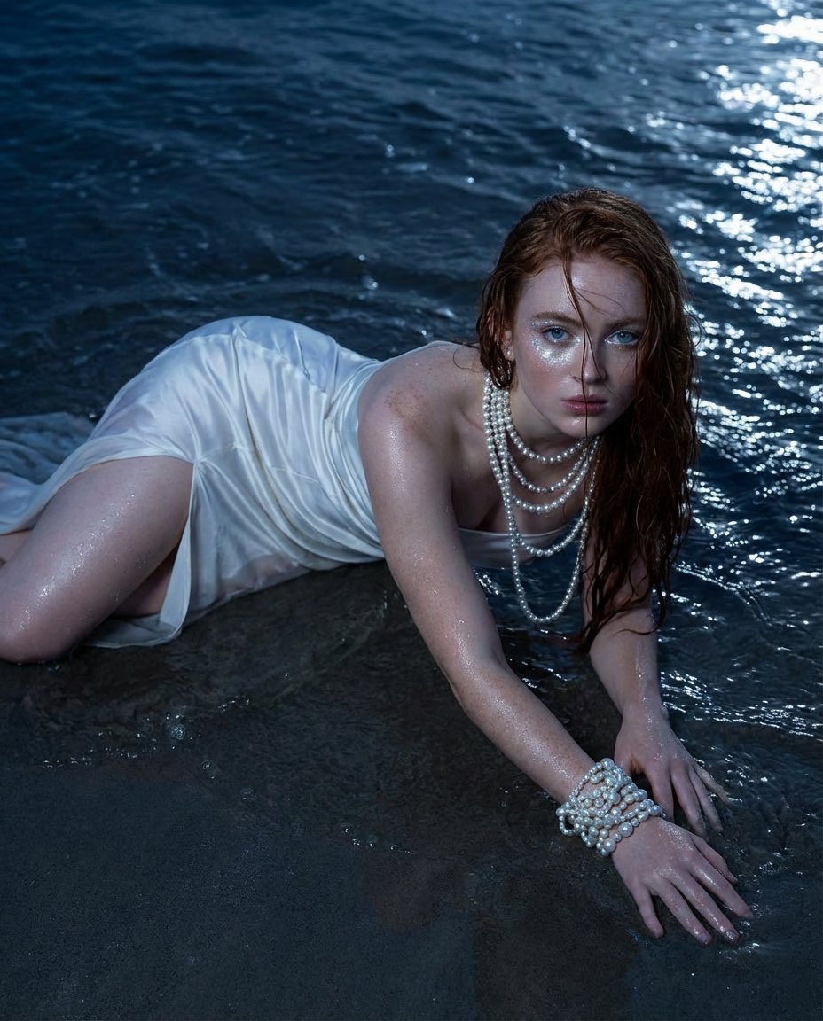 Cinematic Night Beach Photoshoot — Nano Banana Pro AI Generated Image