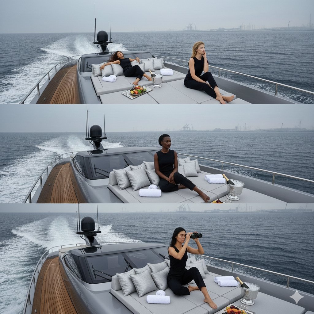 Ana de Armas on a Luxury Yacht (Simplified) — Nano Banana Pro AI Generated Image