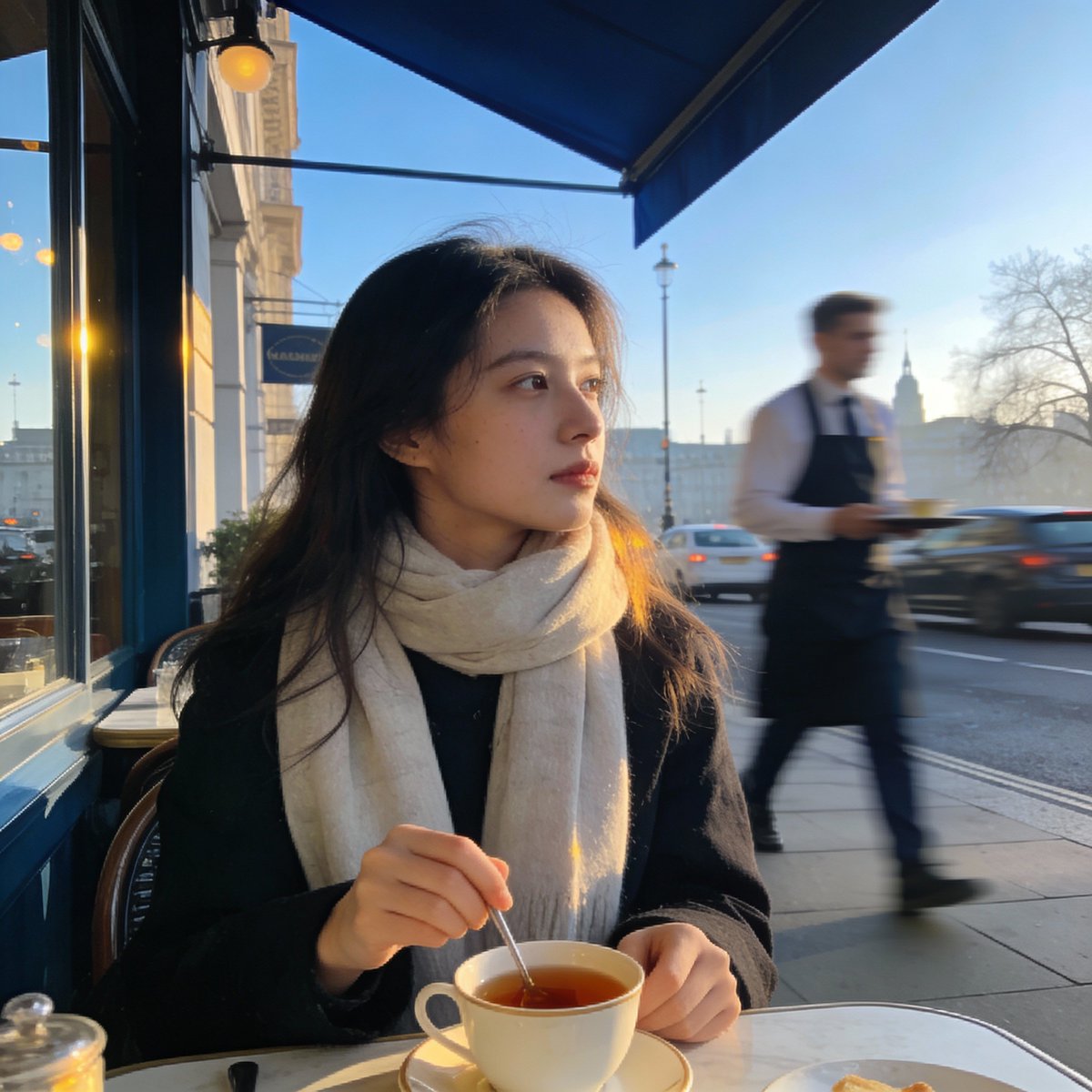 London outdoor restaurant portrait with Nano Banana Pro — Nano Banana Pro AI Generated Image