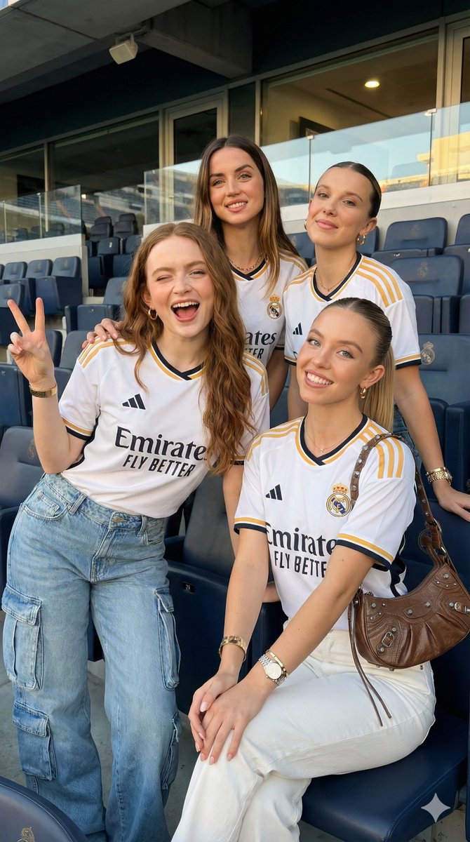 Celebrity Group Portrait in Real Madrid Jerseys — Nano Banana Pro AI Generated Image
