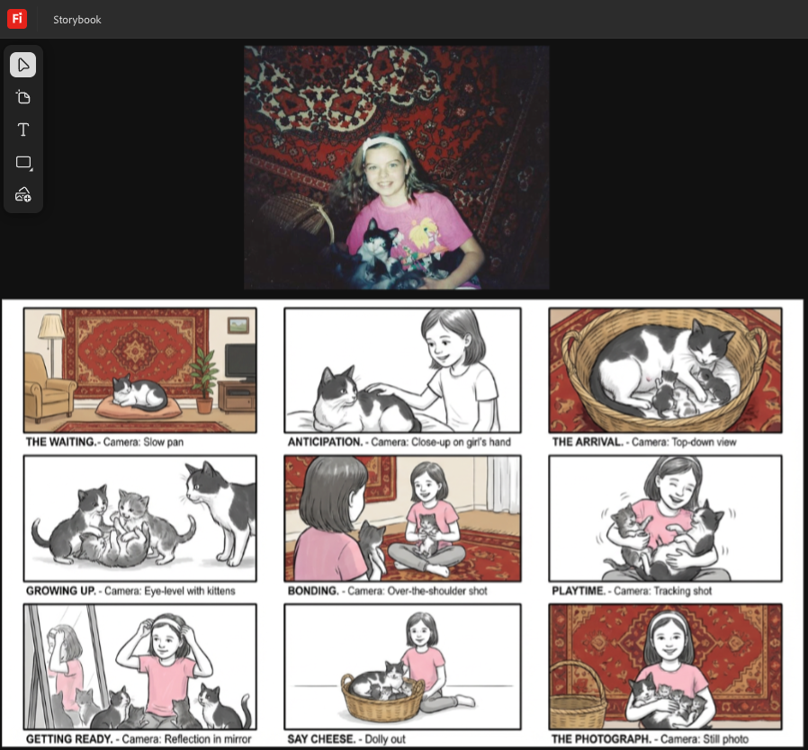 Storyboard from childhood photo — Nano Banana Pro AI Generated Image