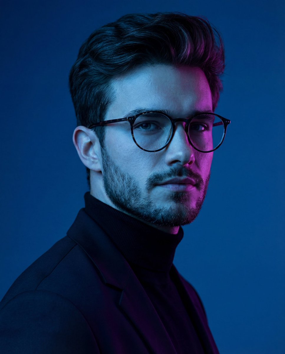 Dramatic Neon-Lit Portrait — Nano Banana Pro AI Generated Image