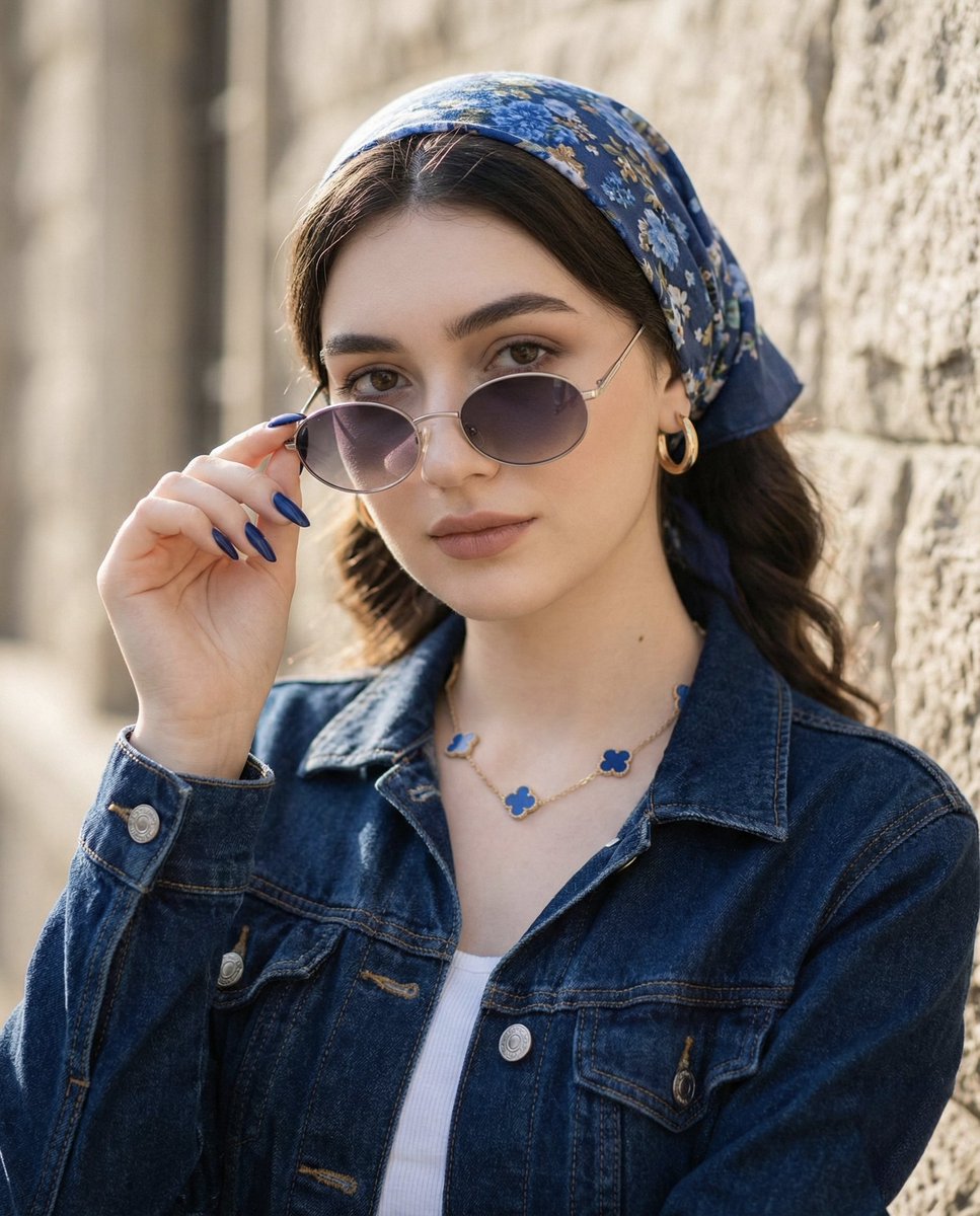 Tight Medium Close-up Portrait with Vintage Accessories — Nano Banana Pro AI Generated Image