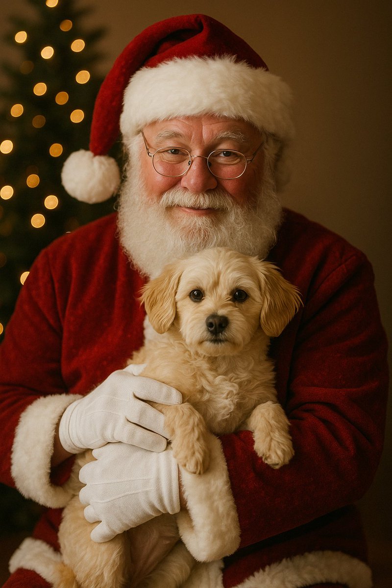 Simple Christmas dog and Santa image prompt — Nano Banana Pro AI Generated Image