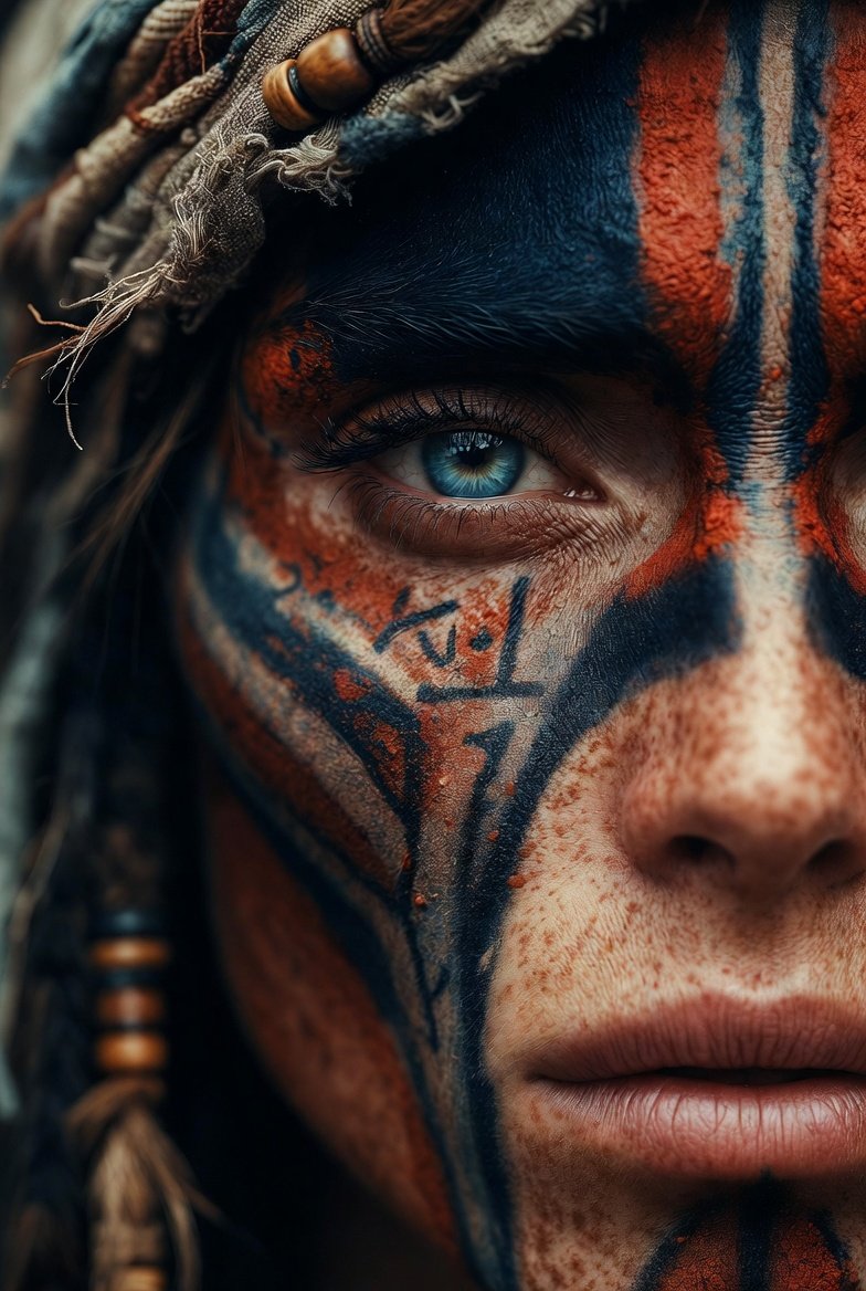 Ancestral Tribal Gaze Portrait Prompt (Facial Lock) — Nano Banana Pro AI Generated Image
