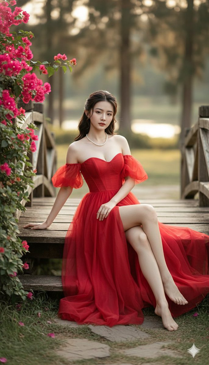 Cinematic Fine-Art Portrait of a Woman in a Red Gala Dress — Nano Banana Pro AI Generated Image
