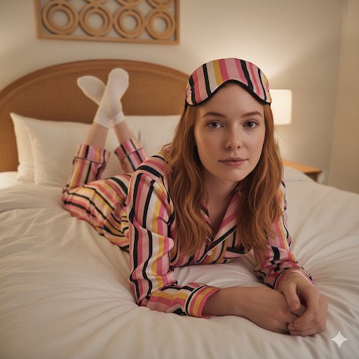 Sadie Sink Selfie in Pajamas — Nano Banana Pro AI Generated Image