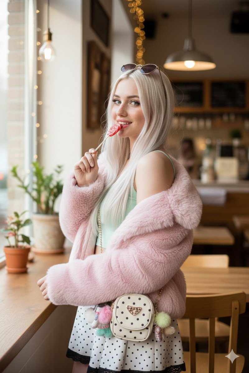 Kawaii Y2K Lollipop Portrait — Nano Banana Pro AI Generated Image