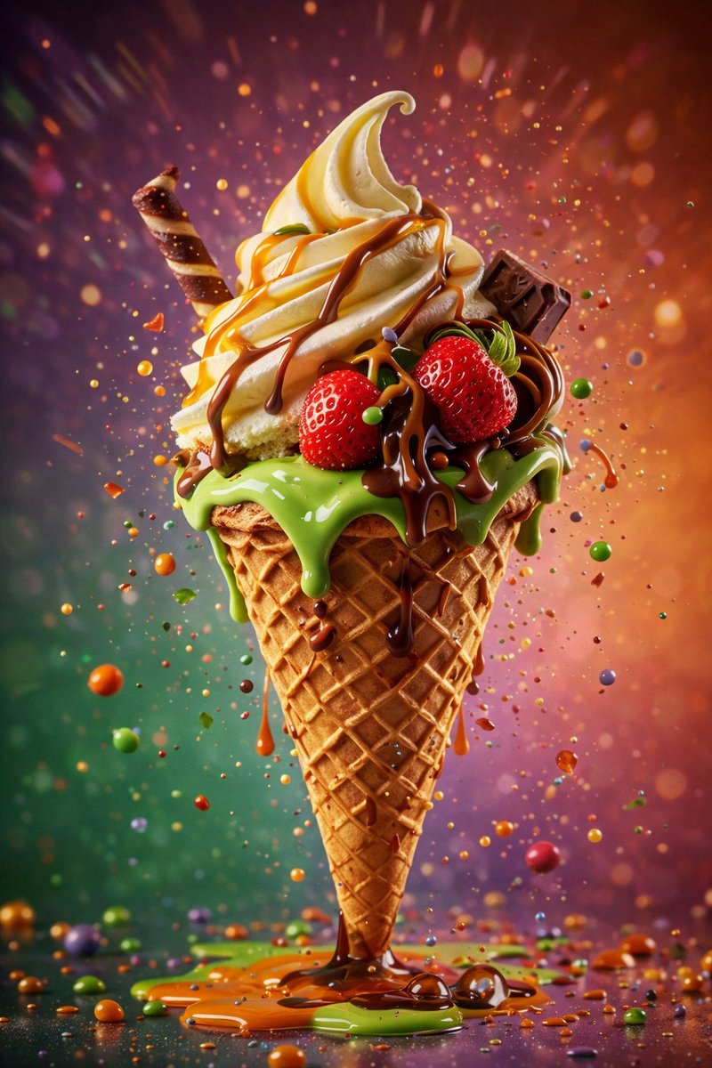 Hyper-Realistic Ice Cream Dessert Photography Prompt — Nano Banana Pro AI Generated Image