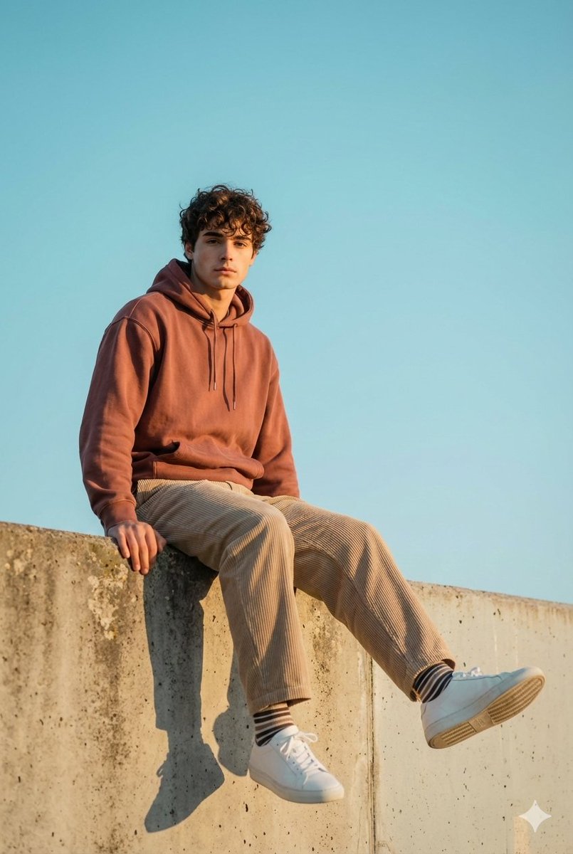 Cinematic Outdoor Portrait in Streetwear at Golden Hour — Nano Banana Pro AI Generated Image