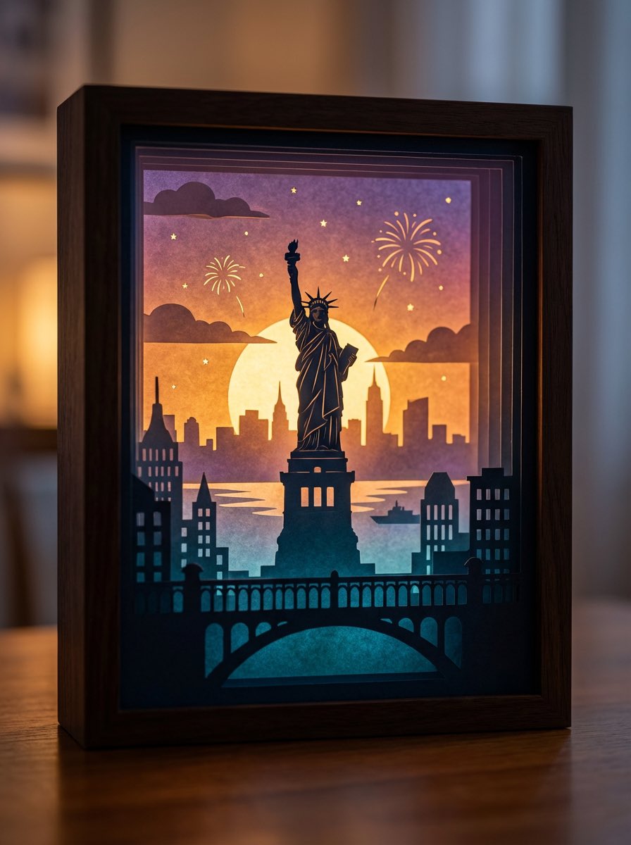3D paper cut light box illustration framework — Nano Banana Pro AI Generated Image