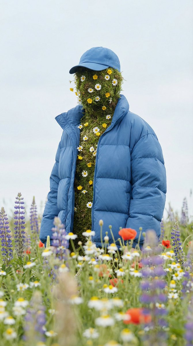 Surreal Nature Fashion Fusion Portrait — Nano Banana Pro AI Generated Image