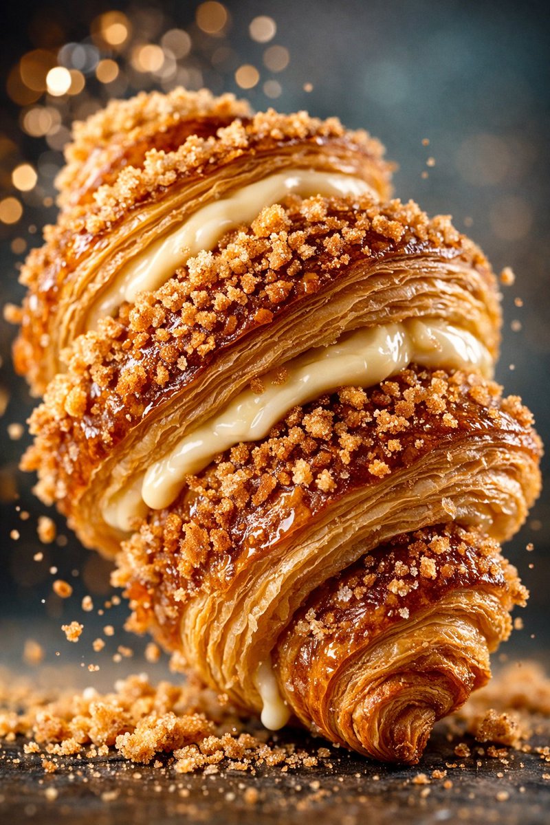 Hyper-Realistic Food Photography of Creamy Croissant — Nano Banana Pro AI Generated Image