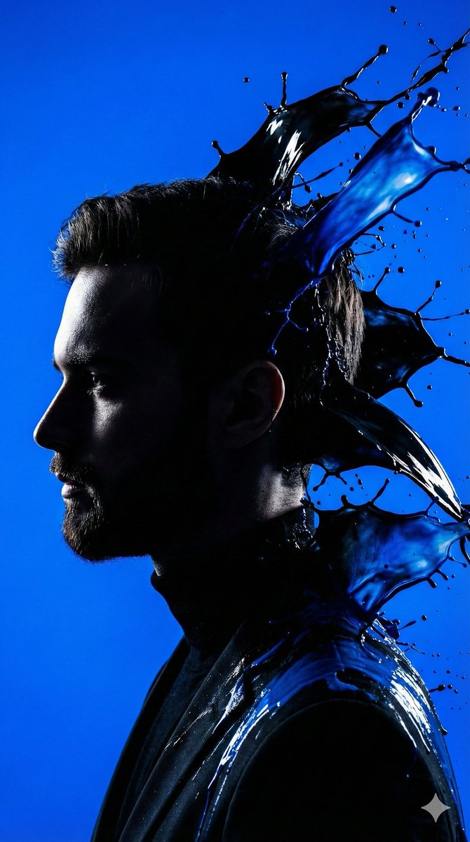 High-Contrast Silhouette with Paint Splashes Prompt — Nano Banana Pro AI Generated Image