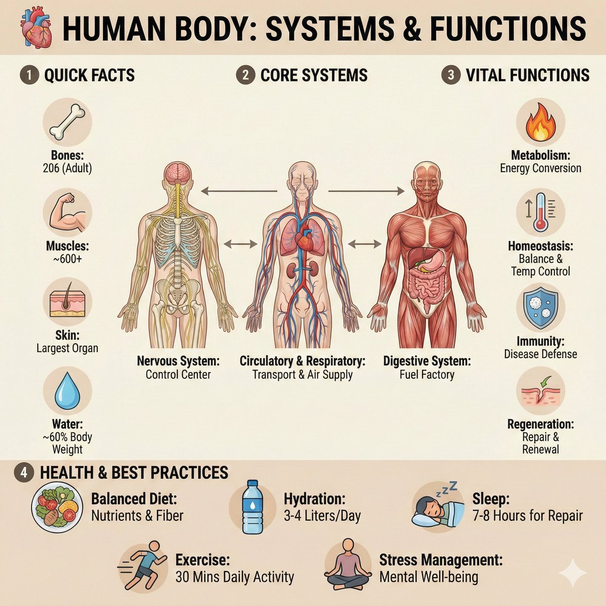 Ultra-Clean Anatomy Infographic Prompt — Nano Banana Pro AI Generated Image
