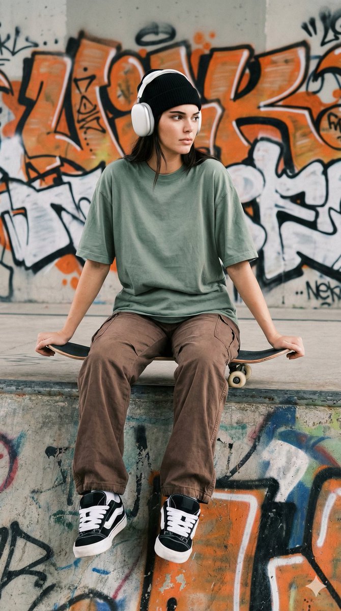 Alternative Skater Aesthetic Portrait Prompt — Nano Banana Pro AI Generated Image
